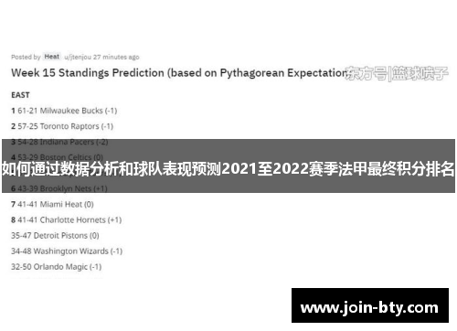 如何通过数据分析和球队表现预测2021至2022赛季法甲最终积分排名